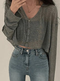 vintage cardigan with V neck and button