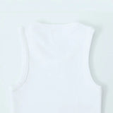 Fongt New Stretch Ribs Simple Sleeveless Collar Top
