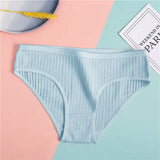 Underwear Cotton Panties Sexy Underpants Women's Panties Solid Color Briefs for Female Striped Cotton Intimate
