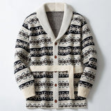 Fongt Men's Autumn And Winter Thickened Plus-Flower Sweater Mid-Long T-Shirt Belt Knitted Jacket