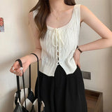 Fongt Fashion Fashion Short Strap Design Knitted Sling Vest New Niche Sleeveless