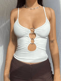 O Ring Cutout Crop Cami Top-Outfit