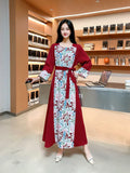 Minority Age-Reduced Printed Fairy Skirt 2024 New V-Neck Slim A-Shaped Dress For Spring And Summer-Outfit