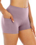 Women's High-Waisted Yoga Three-Point Belt Pocket Running Training Tight Quick-Dry Elastic Fitness Shorts-Outfit