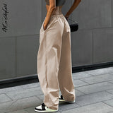 Pants Y2K Clothes Loose Drawstring Low Waist Joggers Trousers Women Casual Outfits Streetwear Baggy Wide Leg