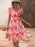 Women's Wear Station Summer Small Floral Print Short-Sleeved Dress-Outfit