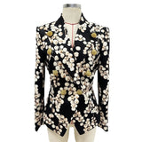 Fongt New Star Fashioned Metal Snitch Red Gallprint Suit Jacket Longs