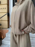 New Commuter Casual Thin Long-Sleeved Jacket Shirt Trousers Two Sets Of Women-Outfit