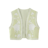 New Embroidery Cardigan Fashion Vest 6895023-Outfit