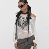 2024 Ladies Sexy Dress Gothic Dark Print Beautiful Creative Lady