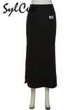 Simple Black Split Sexy Slim Hot Versatile Light Cool Thin Summer Women's Mature Feminine Charm Street Skirt Long-Outfit