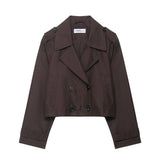Fongt Women's Clothing Explosion Fashion Casual Double Fable Short Wind Coat