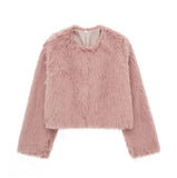 Fongt Women's Thick Lamb Fur Black Coat Women's Winter 2025 New Fur
