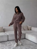 Fongt New Casual Jacket Suit Women's Solid-Colored Velvet Trousers Two-Set