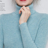 Turtleneck Slim Sweater Women Pullovers 2021 Autumn Thick Long Sleeve Basic All-match Tops Ladies Fashion Office