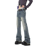 Back Star Patchwork Flare Jeans-Outfit