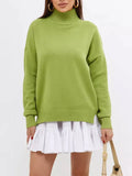 Fongt And Winter Half-High Collar Thread Sweater Solid Color Cover Loose Casual Knitwear