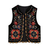 And Winter New Embroidered Velvet Vest-Outfit
