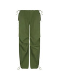 Relaxed Drawstring Low Waist Cargo Pants-Outfit