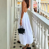 Fongt Winter New Women's Temperament Sexy Back Sleeveless Solid Color V Collar Sling Skirt Big Place