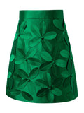 STREET New Fashion 2022 Runway Designer Skirt Women's High Waist Patchwork Appliques Floral Mini