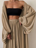 Summer Women Three Piece Set Soft Wrap Cardigan Tops And High Waist Pants Suit Female Casual Simple Tracksuits
