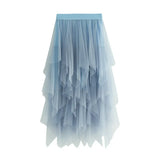 Fongt Mesh Dress Women's Long Mid-Term 2025 Spring New Yarn Skirt High-Waisted Thin Skirt 8063