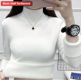 For Women Winter Thicken Turtleneck Slim Knit Pullover New Warm Plush Velvet Lined Knitwear Jumper Tops Casual