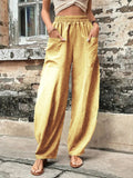 Solid Color Pocket Trousers With An