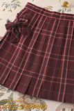Sweet Bow Jk Plaid Skirt Women Fashion High Waist Adjust Button Girls Pleated Skirt Summer Preppy Style Sexy Mini