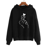 Casual Print Long Sleeve Hooded Women's Multicolor