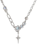 star cross butterfly heart set pendant / y2k star cross butterfly heart set