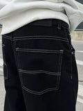 New Y2K Hip Hop Skateboard Loose Pokaifu Cartoon Embroidery Leisure-Outfit