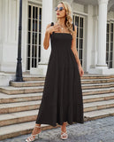 Fongt Summer Women's New Commuting Sleeveless Hot Girl Prints Long Sling Dress Women