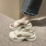 Wind Sandal 2024 Summer New Small Platform Platform Beach Shoes Advanced Sense With Skirt Roman Shoes-Outfit