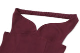 Burgundy Off-shoulder Mini Dress-Outfit