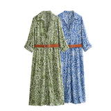 New Spring Style With Belt Shirt Style Long Dress 2974756-Outfit