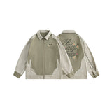 Embroidery Daisy Patchwork Oversized Jacket-Outfit