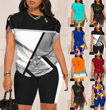 Women's Wear 2023 Summer New Fashion Leisure Pin Printing Set-Outfit
