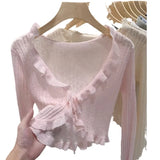 Fongt Ice Silk Knitted Cardigan Long Sleeve 2024 Summer Black Outer Short Air Conditioning Shirt Sunscreen Shawl