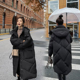 Down Cotton Jacket Female Long Over The Knee 2024 Winter Cotton-Padded Jacket Korean Version Loose Oversize Cotton-Padded Coat Design Sense Coat-Outfit