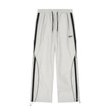 Piping Side Stripe Baggy Sweatpants-Outfit
