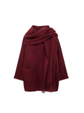 Fongt ZR Women's Temperament With Scarve Short Knit Coat