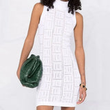 STREET Newest 2022 Summer Fashion Designer Sleeveless Hollow Out Monogram Knitted Tank