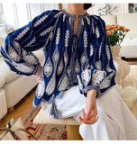 Fongt Spring New Embroidery Holiday Style French Shirt Women's Long-Sleeved Design Sense Of Shenzhen Nanyou Women's
