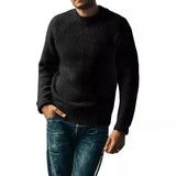 Fongt And Winter New Fashion Retro Men's Solid Color Casual Round Collar Jumper Sweater Men's