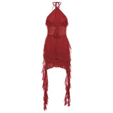 2024 Summer New Women's Clothing Solid Color Repair Height Waist Street Fashion Hanging Neck-Laught