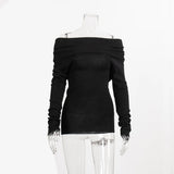 Fongt Knitted Shirt 2025 Spring Women Feel Solid Color Jacket Head Collar Long-Sleeved Knitting Shirt