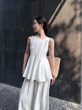 Fongt Xixi 2025 Summer New Temperament With The Silk Pure Color Thin Sleeveless Vest Shirt Lady 89358