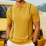 Fongt Men's New Summer Casual Knits Men's Short Sleeves Business Polo